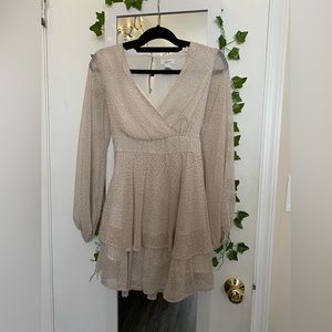 Cream animal print mini dress